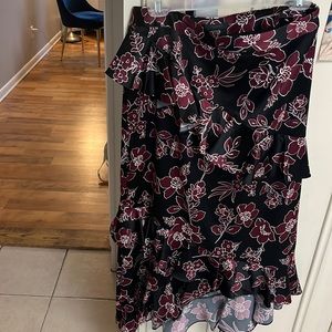 Tahari ASL asymmetrical midi skirt size 10